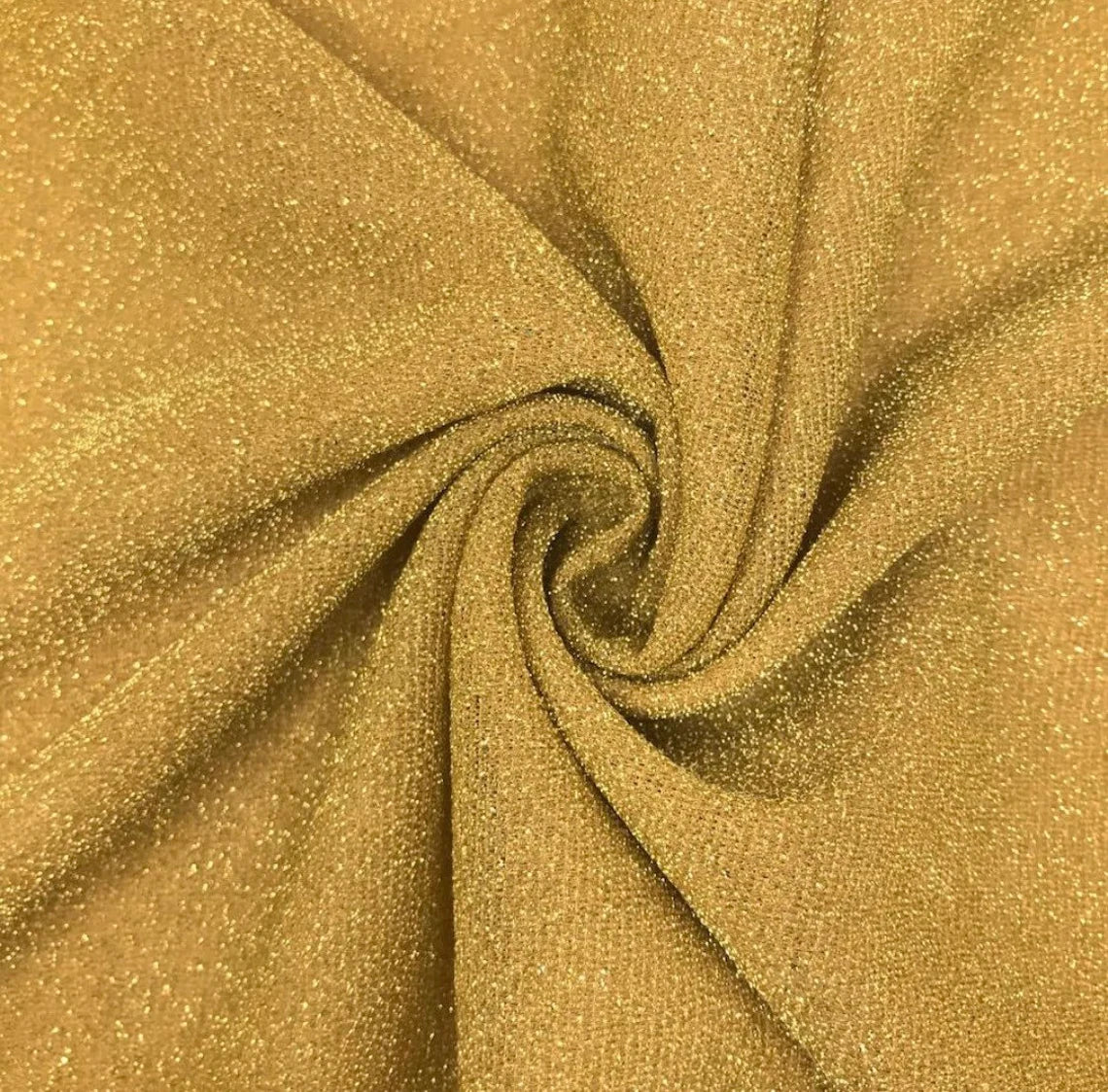 Shimmer Glitter Fabric - Gold - Luxury Sparkle Stretch Solid Fabric So